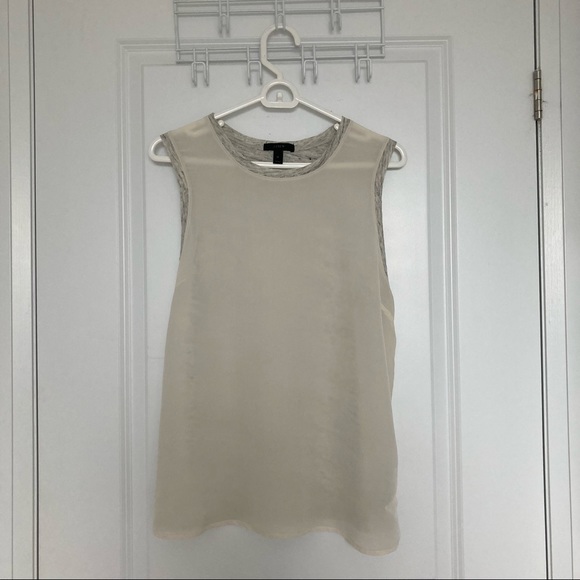 J. Crew Silk & Linen White and Gray Sleeveless Top - Picture 1 of 5